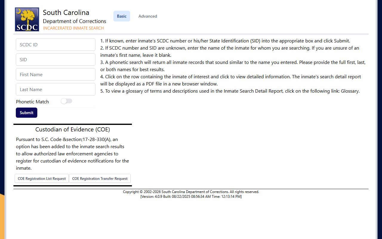 SCDC locator for sentenced inmates after Kershaw County jail custody